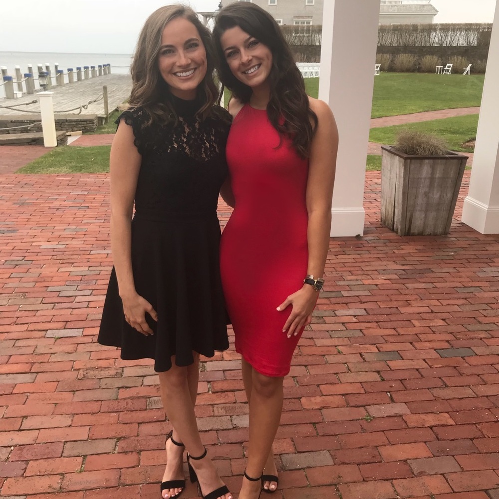 red cocktail dress